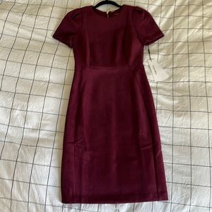 Calvin Klein Women's Tulip Sleeved Sheath Dress - burgundy, size 4